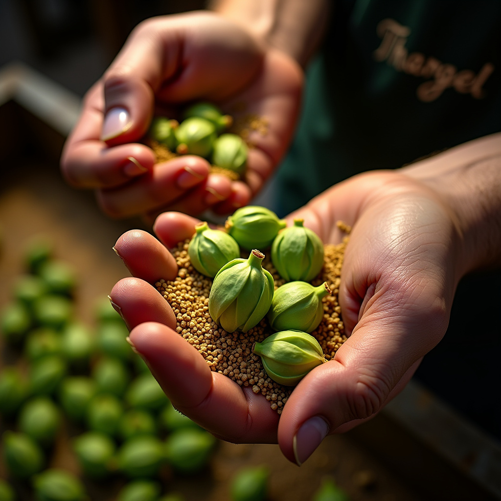 Fresh hops and malted barley